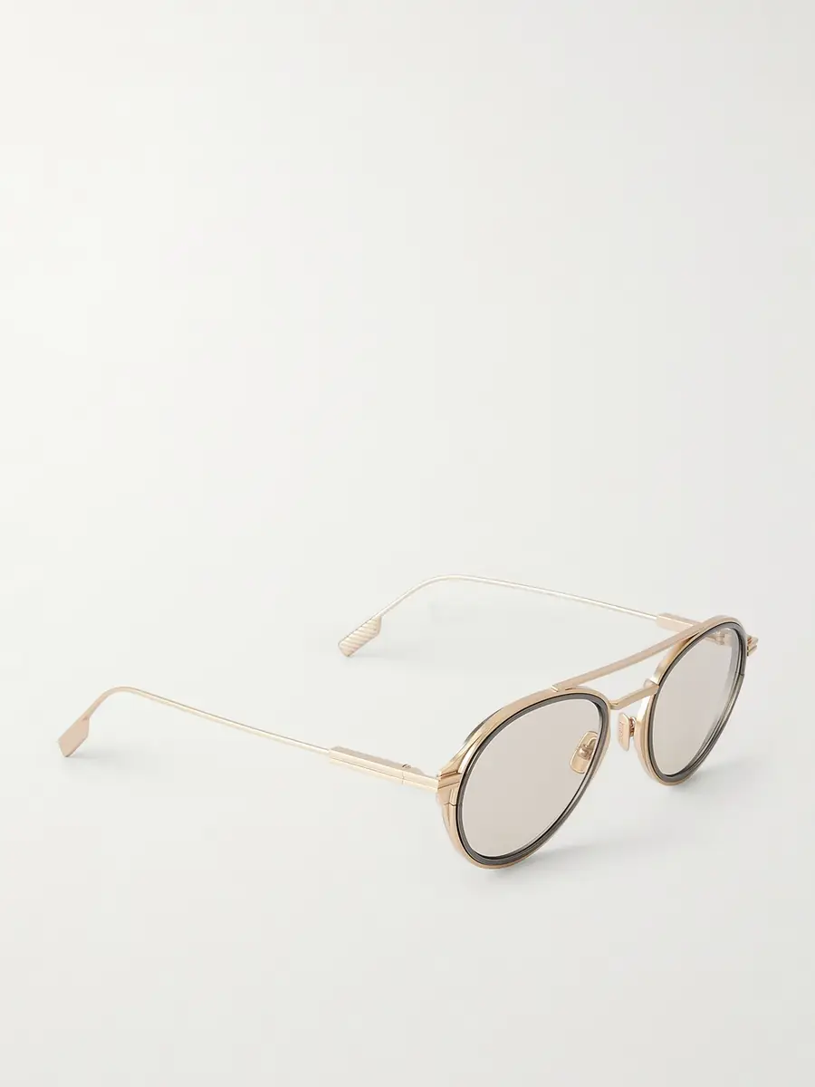 Zegna Double-Bridge Aviator-Style Two-Tone Titanium Sunglasses - Men | Thumbnail 4 Zegna Double-Bridge Aviator-Style Two-Tone Titanium Sunglasses - Men | Thumbnail 4