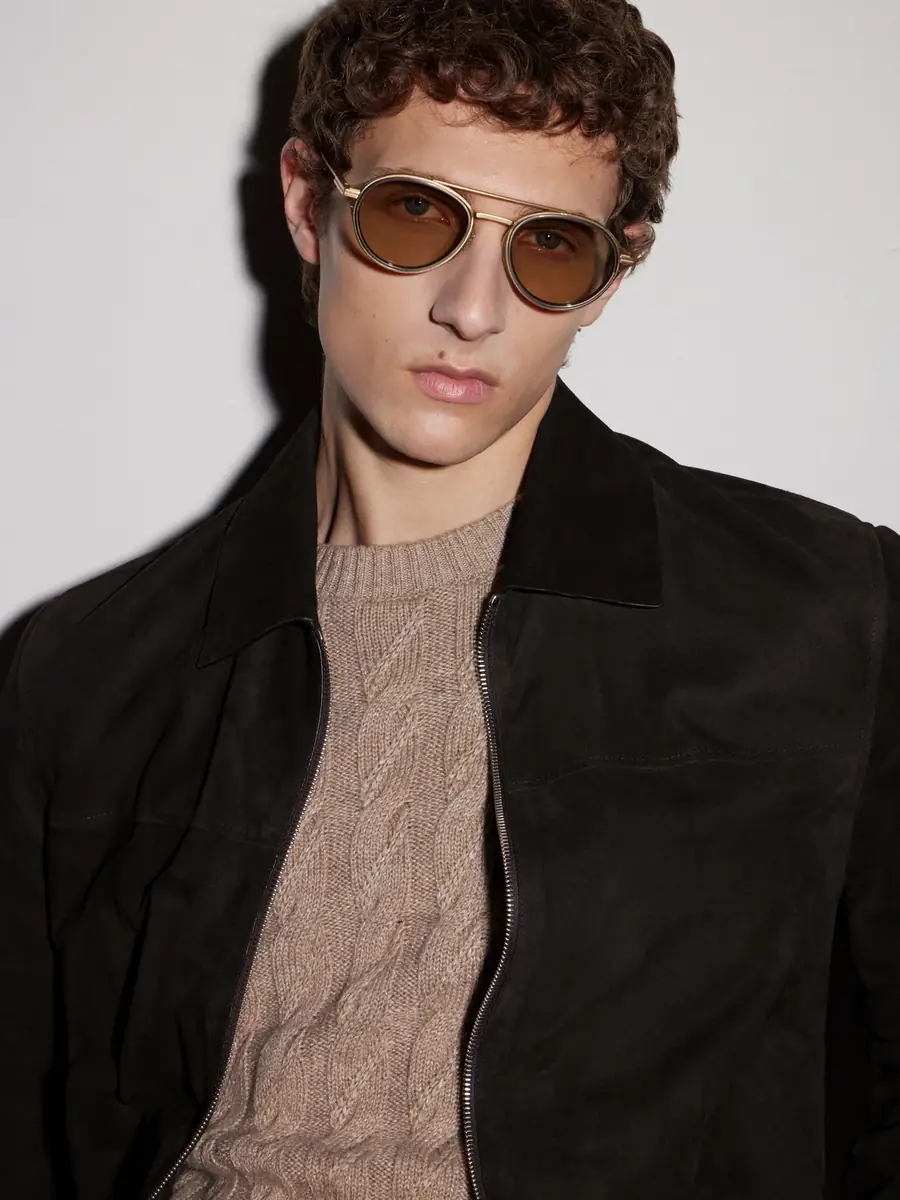 Zegna Double-Bridge Aviator-Style Two-Tone Titanium Sunglasses - Men | Thumbnail 5 Zegna Double-Bridge Aviator-Style Two-Tone Titanium Sunglasses - Men | Thumbnail 5