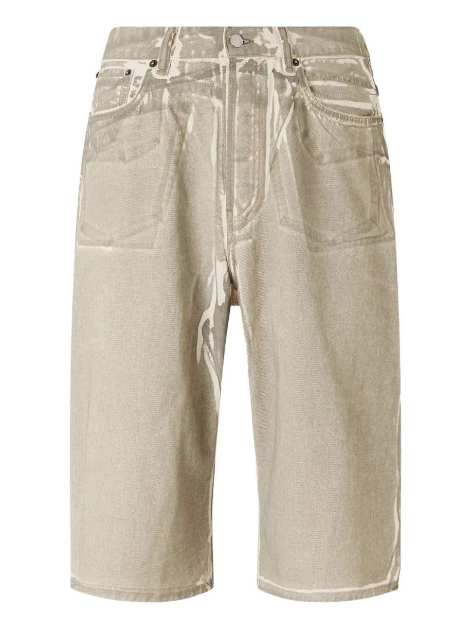 Judda U Lux Straight-Leg Printed Denim Shorts - Men Judda U Lux Straight-Leg Printed Denim Shorts - Men