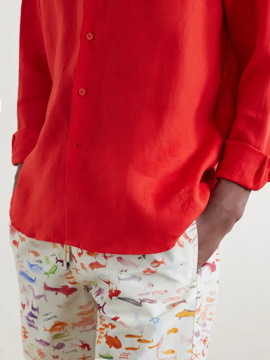 Vilebrequin Caroubis Woven Linen Shirt - Men | Thumbnail 5 Vilebrequin Caroubis Woven Linen Shirt - Men | Thumbnail 5