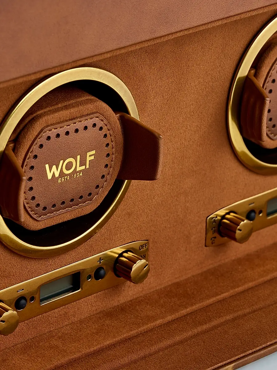 Wolf Designs Brogue Double Watch Winder Storage Box | Thumbnail 4