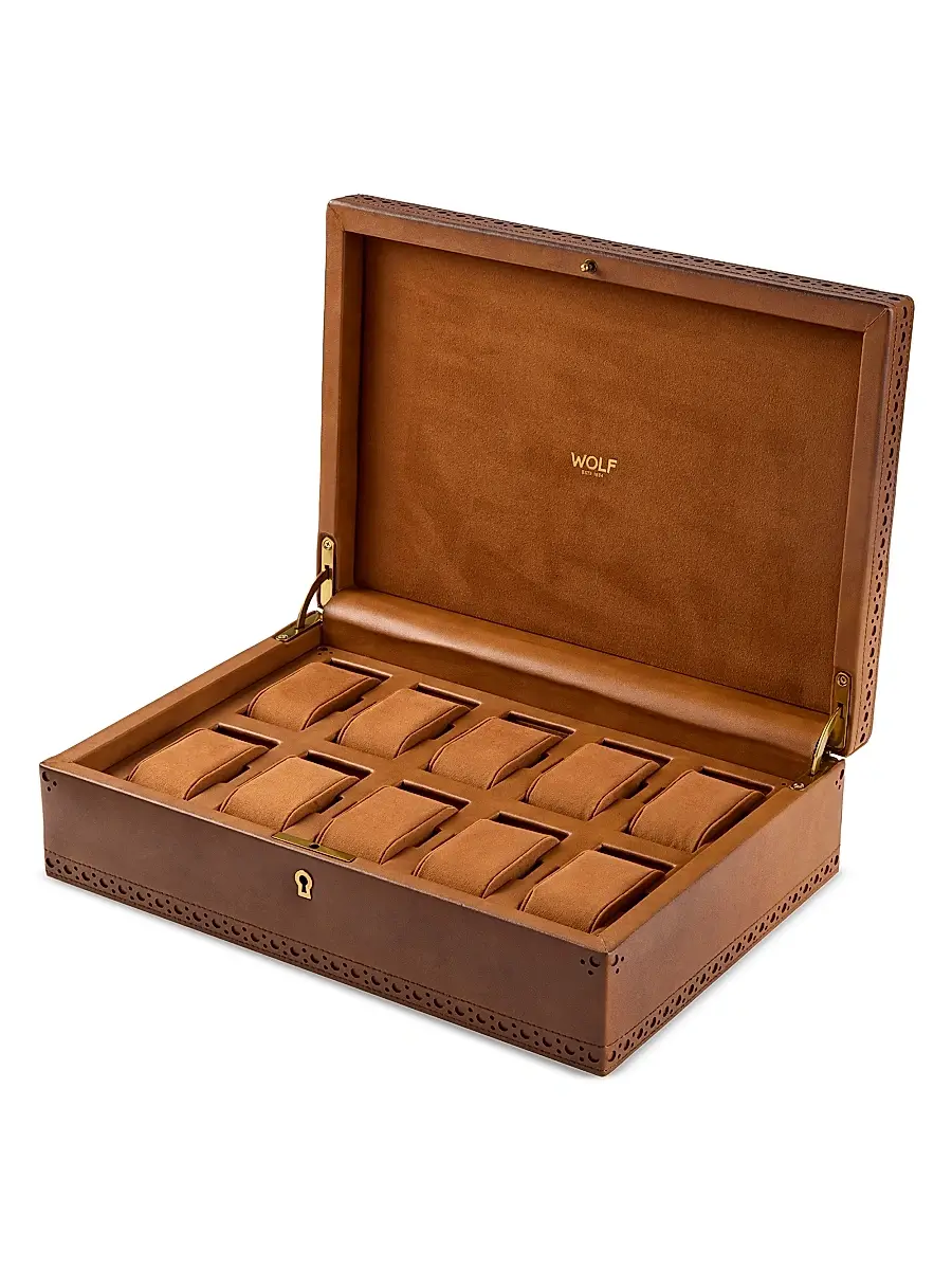 Wolf Designs Brogue 10-Piece Watch Box | Thumbnail 2