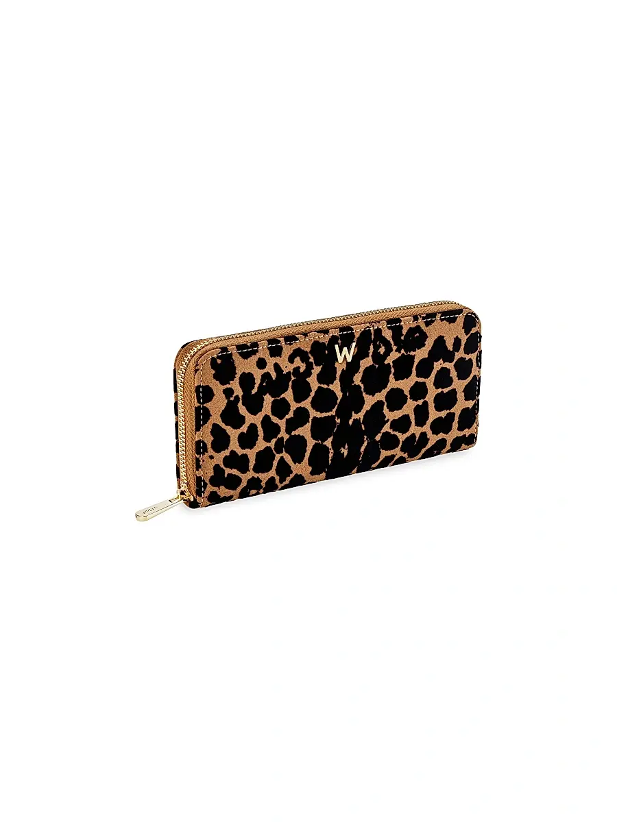 Wolf Designs Women's Savanna Leopard Long Zip Wallet | Thumbnail 3 Wolf Designs Women's Savanna Leopard Long Zip Wallet | Thumbnail 3