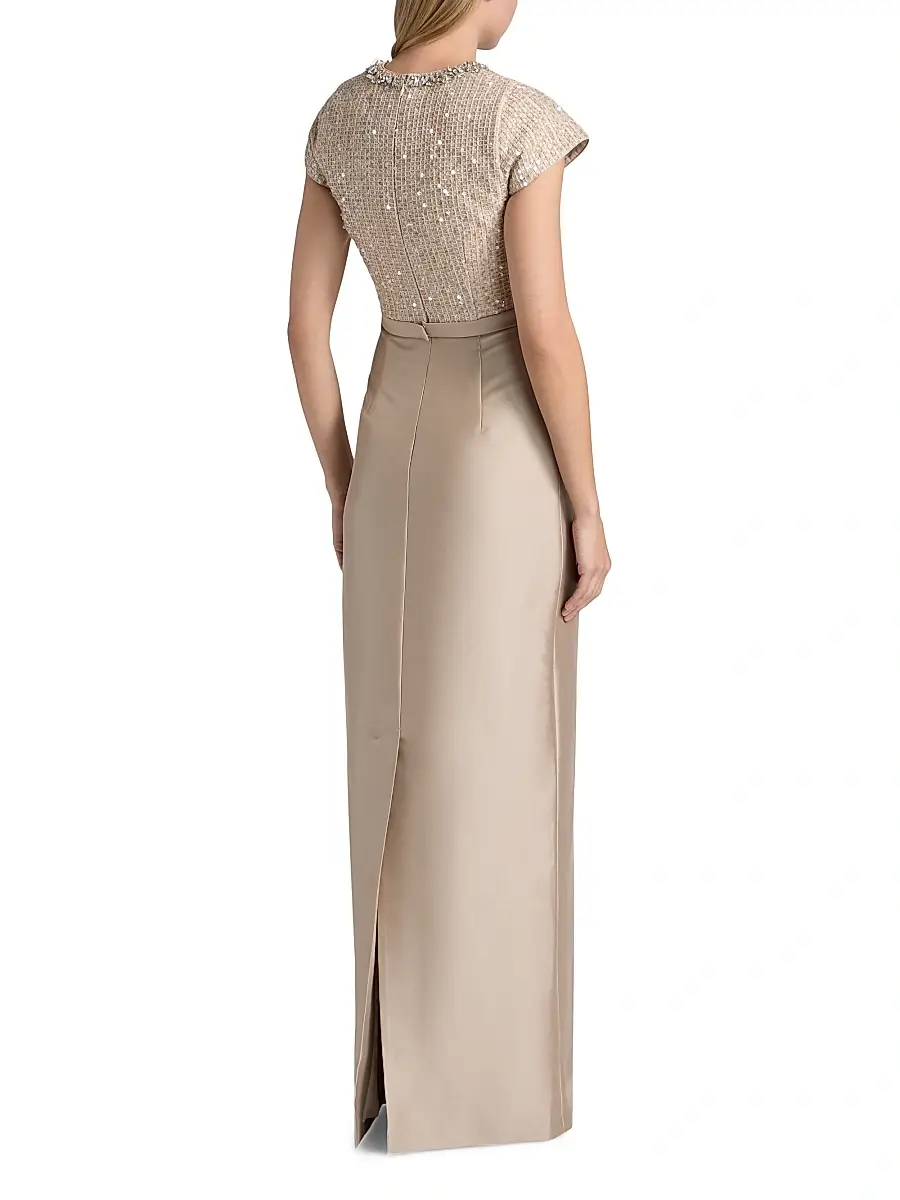 SACHIN & BABI Women's Isla Sequinned-Bodice Short-Sleeve Gown | Thumbnail 5 SACHIN & BABI Women's Isla Sequinned-Bodice Short-Sleeve Gown | Thumbnail 5