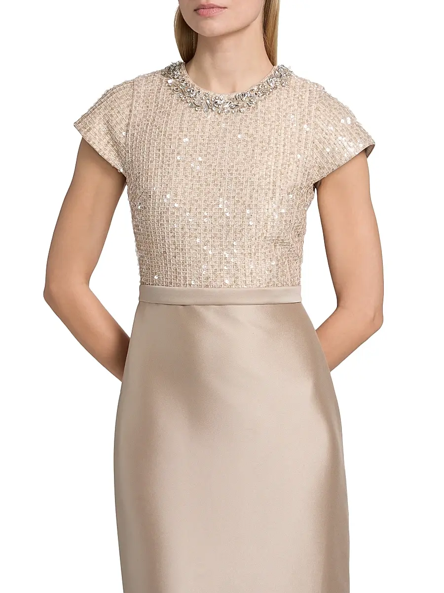 SACHIN & BABI Women's Isla Sequinned-Bodice Short-Sleeve Gown | Thumbnail 6 SACHIN & BABI Women's Isla Sequinned-Bodice Short-Sleeve Gown | Thumbnail 6