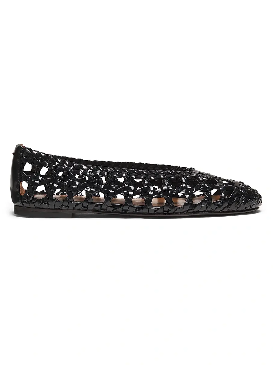 Giuseppe Zanotti Women's Woven Leather Ballet Flats - Nero | Image 1 Giuseppe Zanotti Women's Woven Leather Ballet Flats - Nero | Image 1