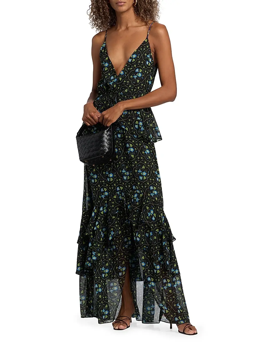 Misa Los Angeles Women's Linda Floral Chiffon Ruffle Maxi Dress | Thumbnail 2 Misa Los Angeles Women's Linda Floral Chiffon Ruffle Maxi Dress | Thumbnail 2