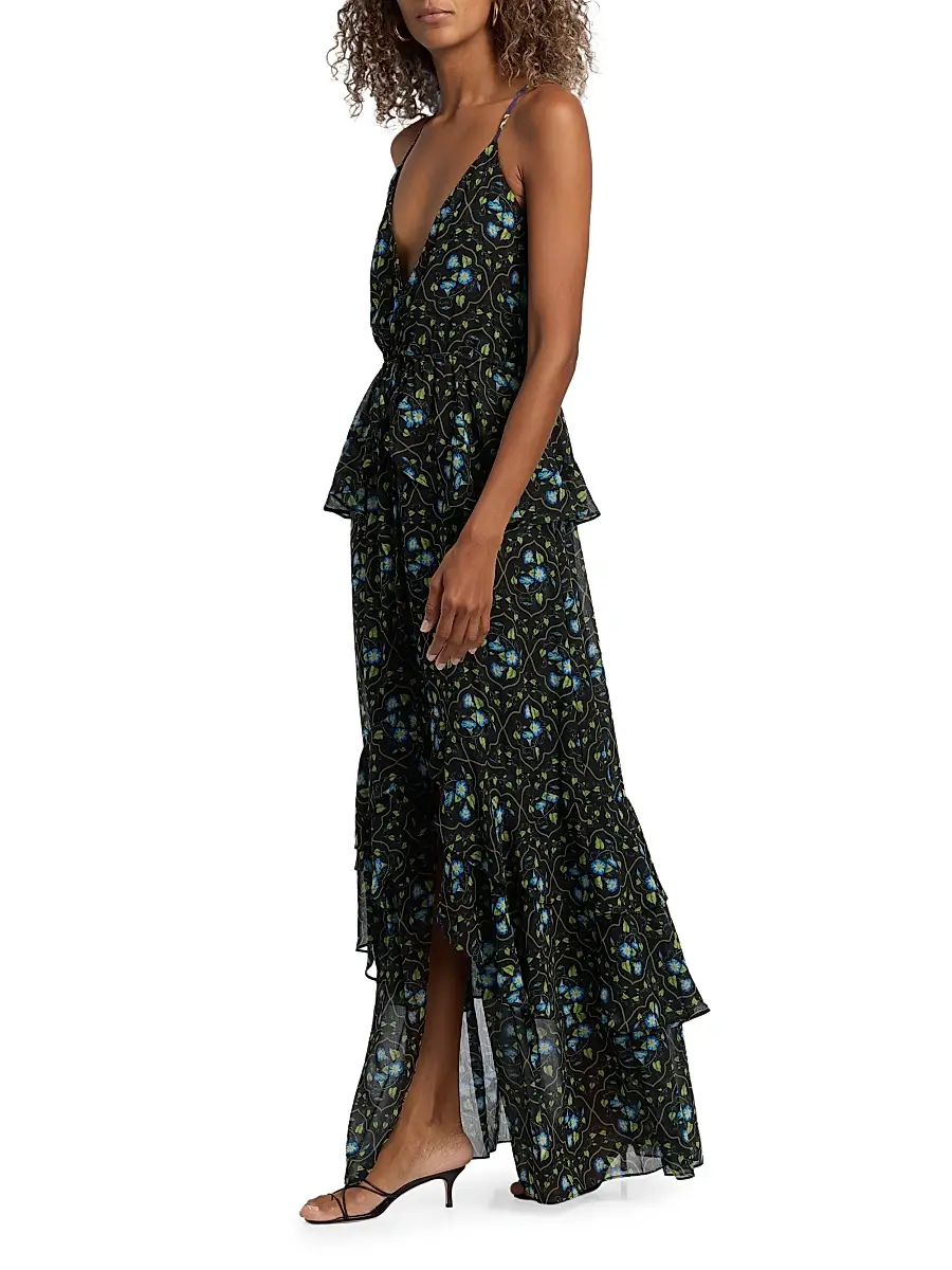 Misa Los Angeles Women's Linda Floral Chiffon Ruffle Maxi Dress | Thumbnail 4 Misa Los Angeles Women's Linda Floral Chiffon Ruffle Maxi Dress | Thumbnail 4