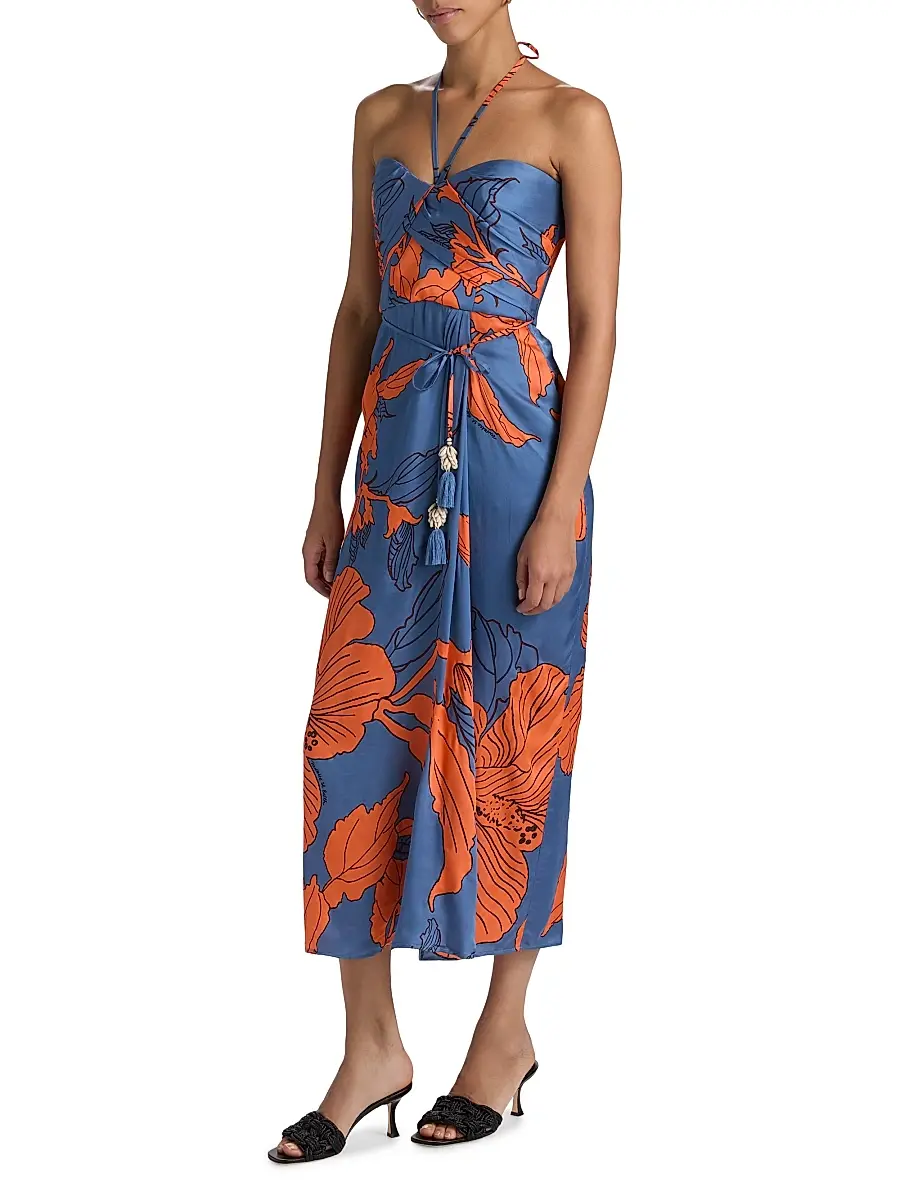 Poupette St Barth Women's Collina Floral Halter Dress | Thumbnail 4 Poupette St Barth Women's Collina Floral Halter Dress | Thumbnail 4