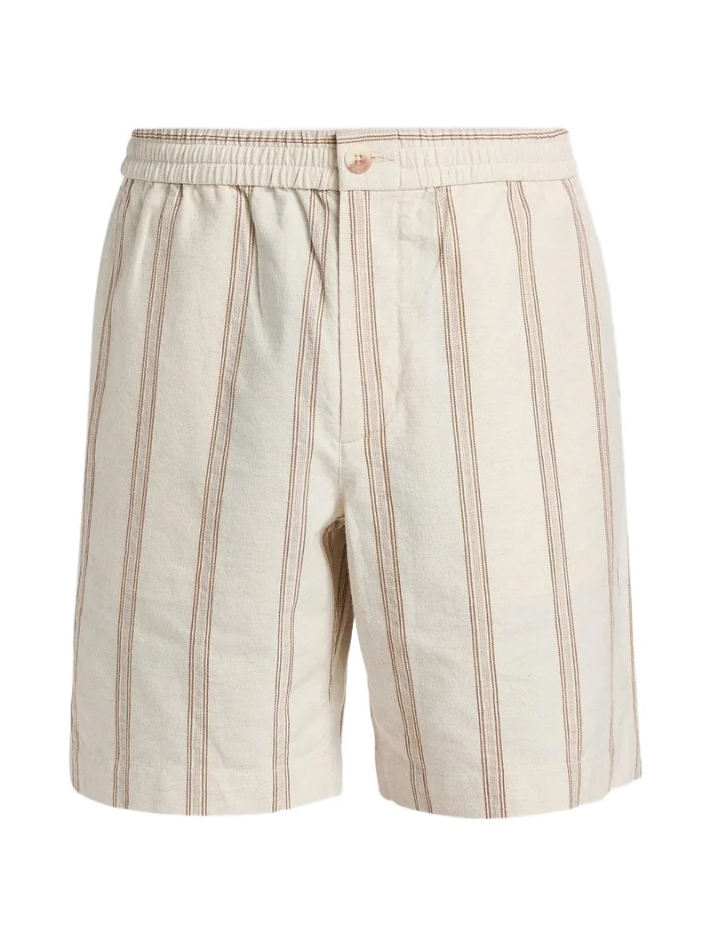 Vince Men's Cove Striped Cotton-Hemp Shorts