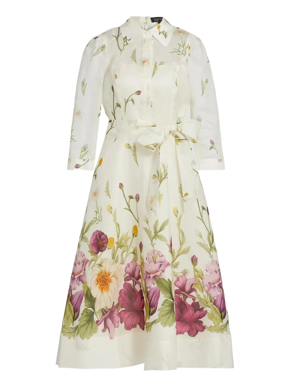 Teri Jon by Rickie Freeman Women's Floral Button-Front Cocktail Dress