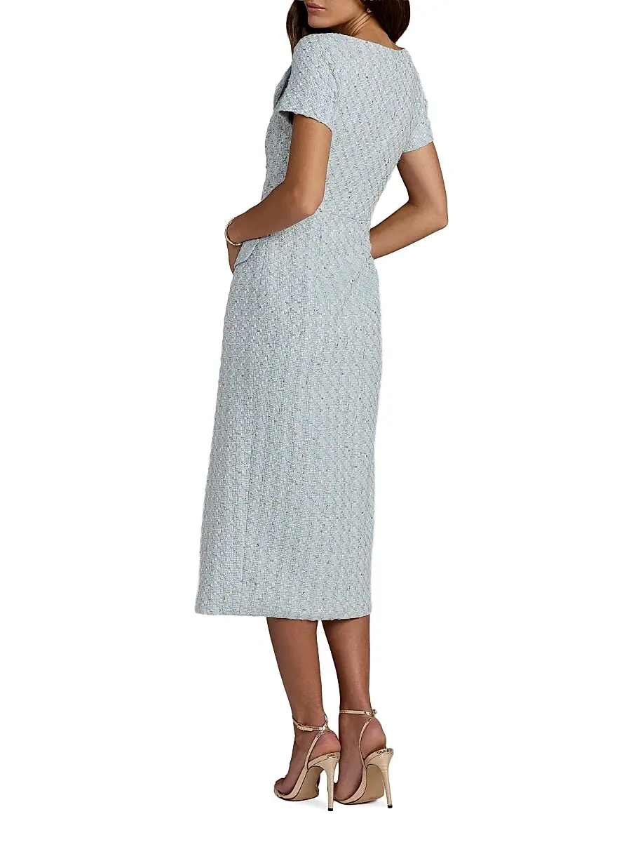 Mac Duggal Women's Bouclé Double-Breasted Midi-Dress | Thumbnail 2 Mac Duggal Women's Bouclé Double-Breasted Midi-Dress | Thumbnail 2