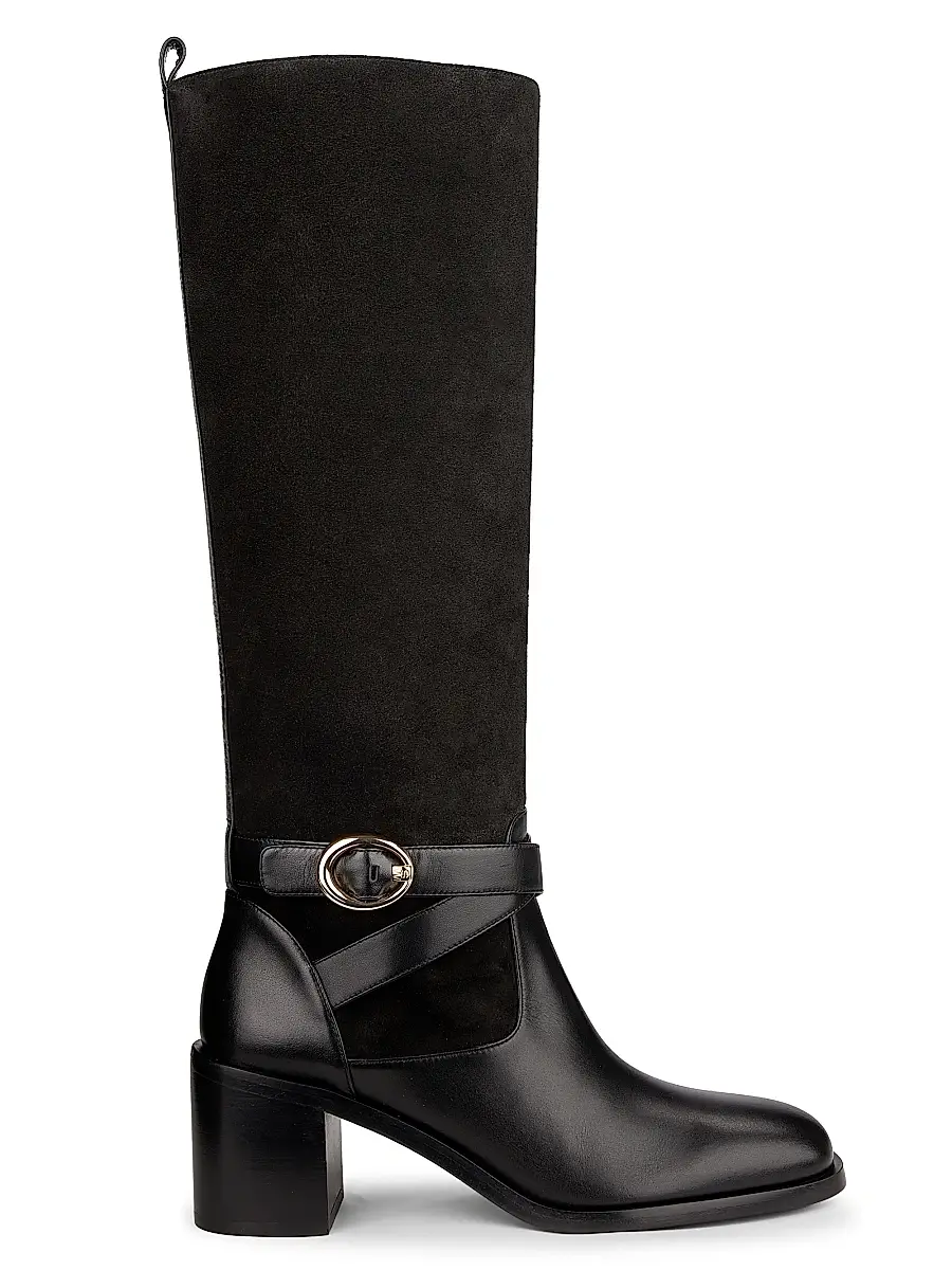 Stuart Weitzman Women's Benni 55MM Leather Riding Boots - Black | Image 1 Stuart Weitzman Women's Benni 55MM Leather Riding Boots - Black | Image 1
