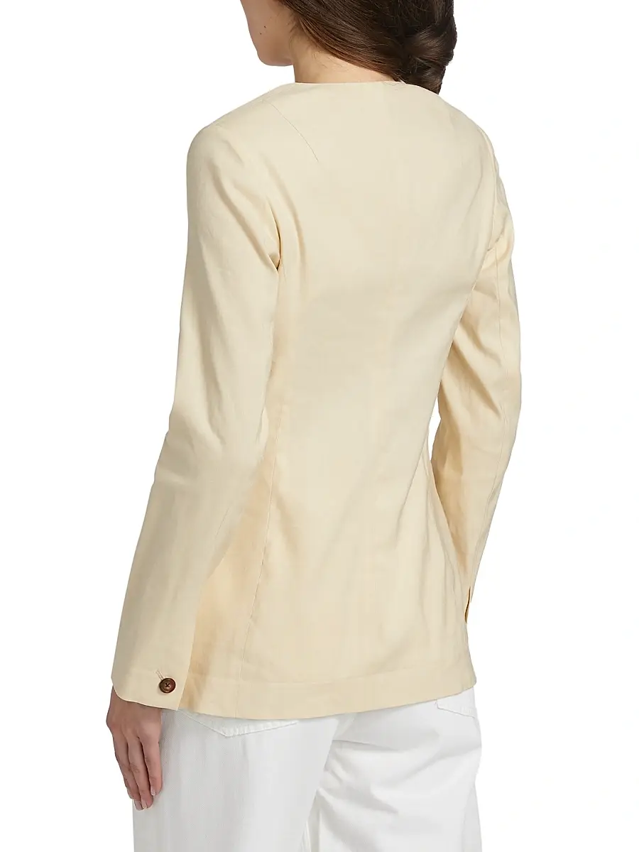 rag & bone Women's Roslyn Collarless Linen-Blend Blazer | Thumbnail 5 rag & bone Women's Roslyn Collarless Linen-Blend Blazer | Thumbnail 5