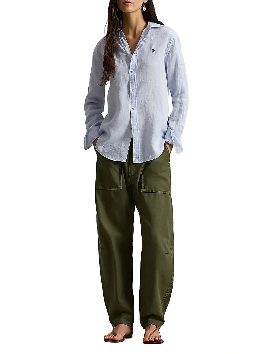 Polo Ralph Lauren Women's Classic Fit Linen Shirt | Thumbnail 2 Polo Ralph Lauren Women's Classic Fit Linen Shirt | Thumbnail 2