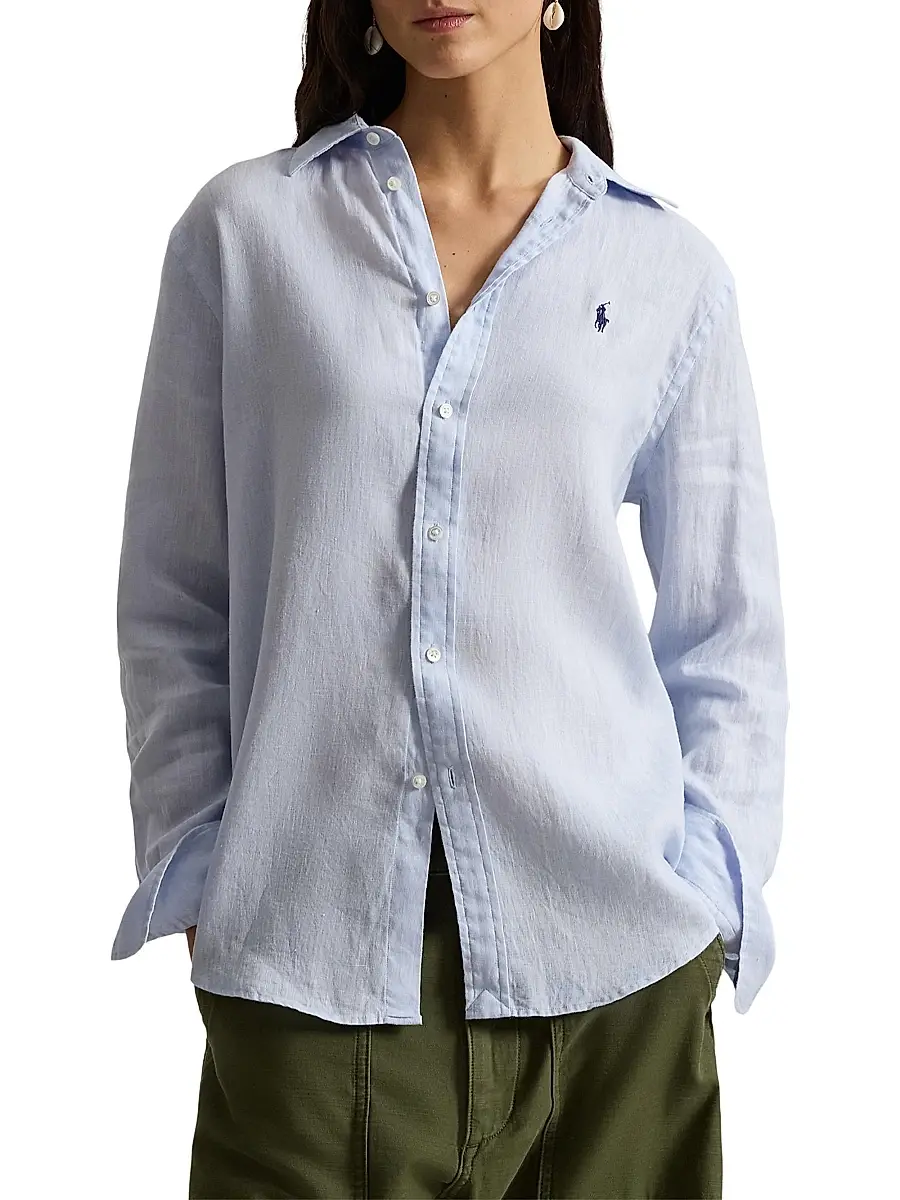 Polo Ralph Lauren Women's Classic Fit Linen Shirt | Thumbnail 3 Polo Ralph Lauren Women's Classic Fit Linen Shirt | Thumbnail 3