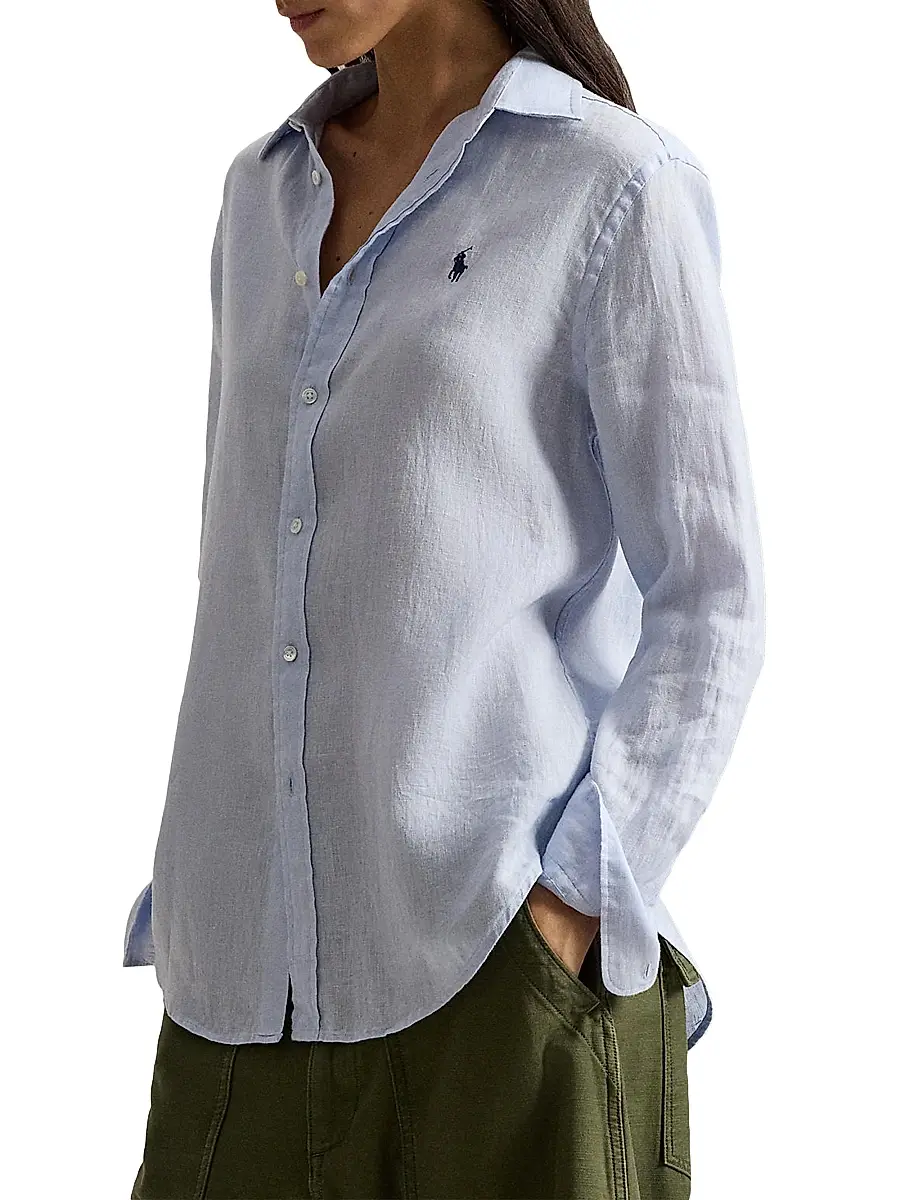 Polo Ralph Lauren Women's Classic Fit Linen Shirt | Thumbnail 4 Polo Ralph Lauren Women's Classic Fit Linen Shirt | Thumbnail 4