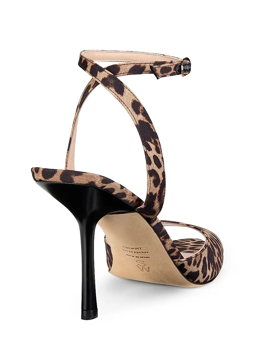 Stuart Weitzman Women's Lexington 85MM Leopard-Print Sandals | Thumbnail 3 Stuart Weitzman Women's Lexington 85MM Leopard-Print Sandals | Thumbnail 3