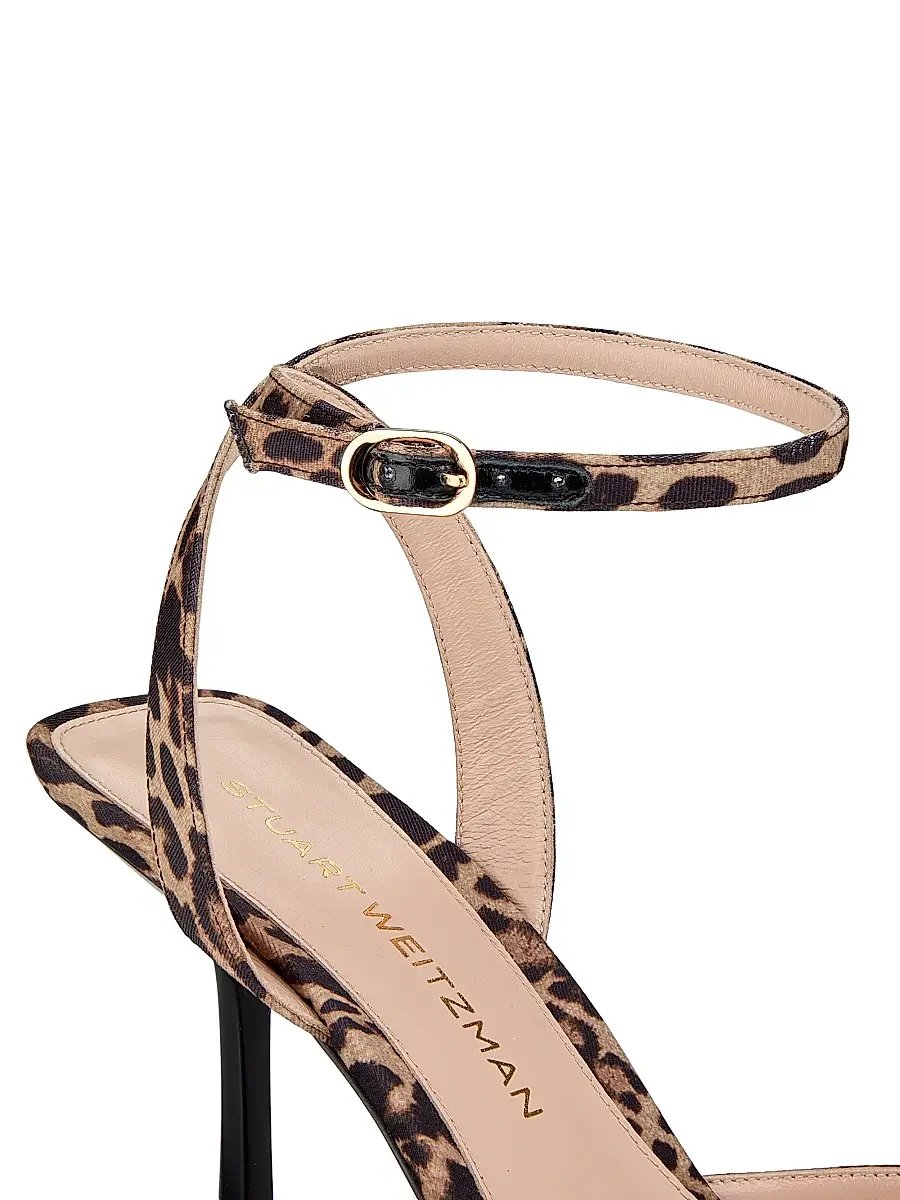 Stuart Weitzman Women's Lexington 85MM Leopard-Print Sandals | Thumbnail 5 Stuart Weitzman Women's Lexington 85MM Leopard-Print Sandals | Thumbnail 5