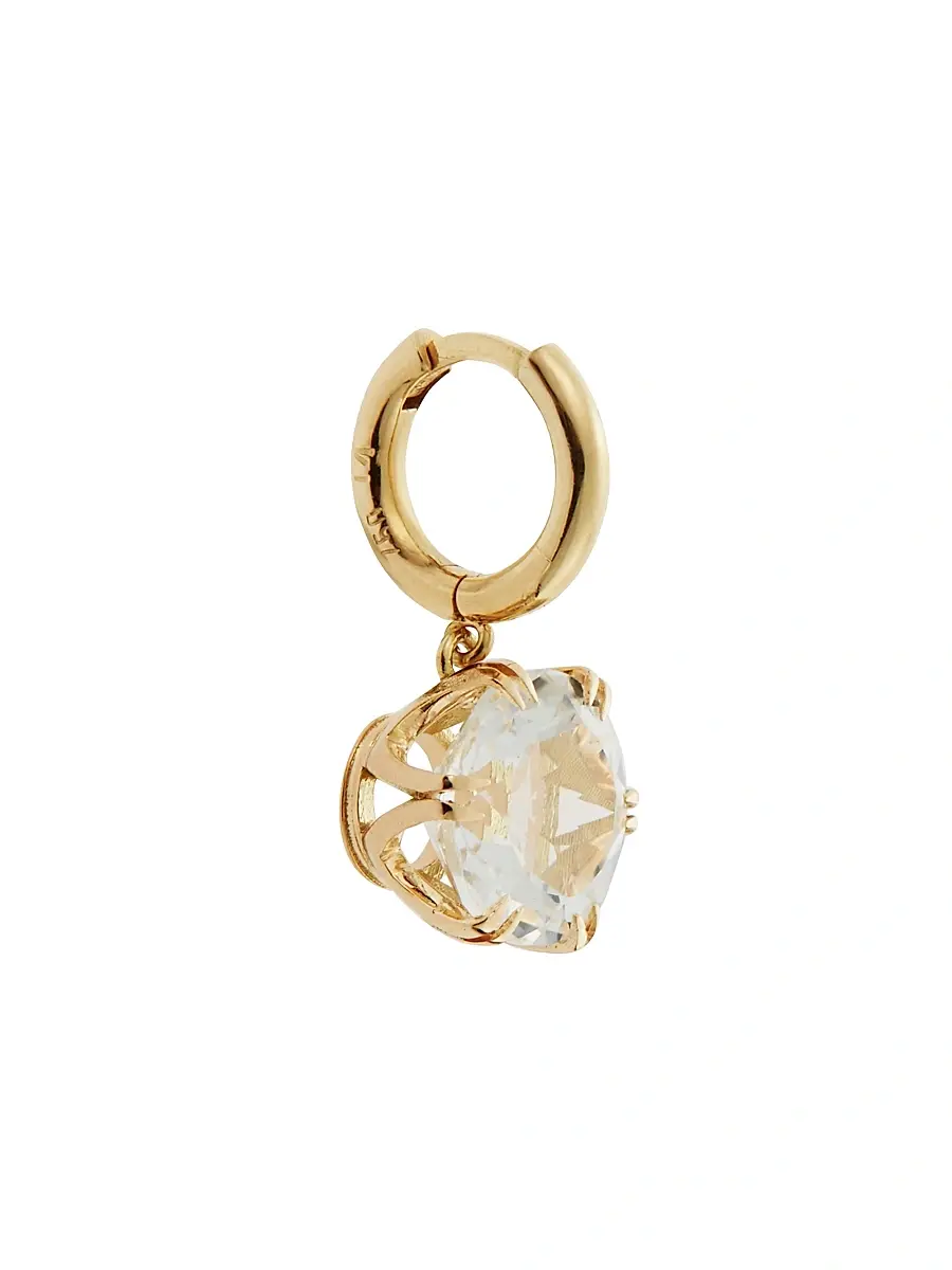 Ileana Makri Women's Crown 18K Yellow Gold & Gemstone Drop Earrings - White Topaz | Thumbnail 2