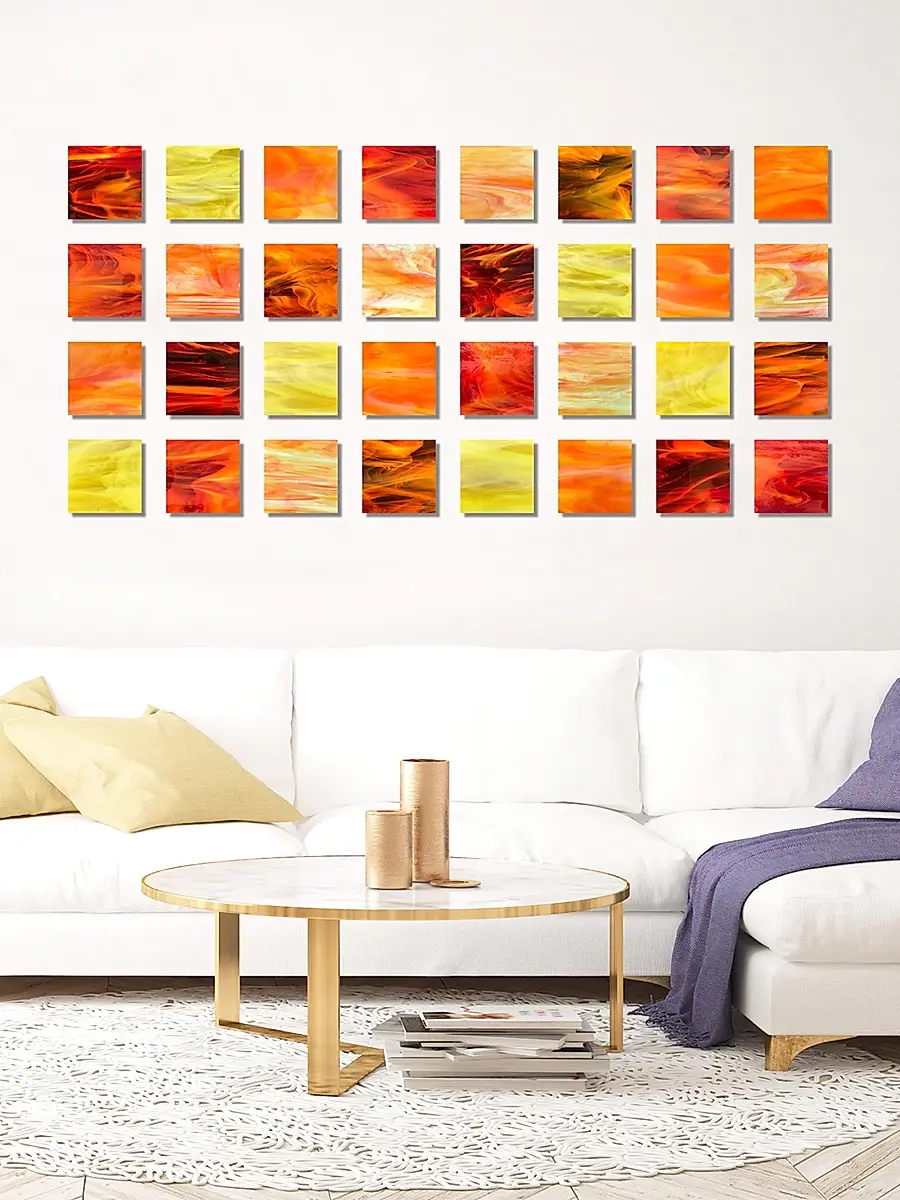 Karo Studios Block Series 32-Piece Water Glass Wall Sculpture | Thumbnail 2 Karo Studios Block Series 32-Piece Water Glass Wall Sculpture | Thumbnail 2