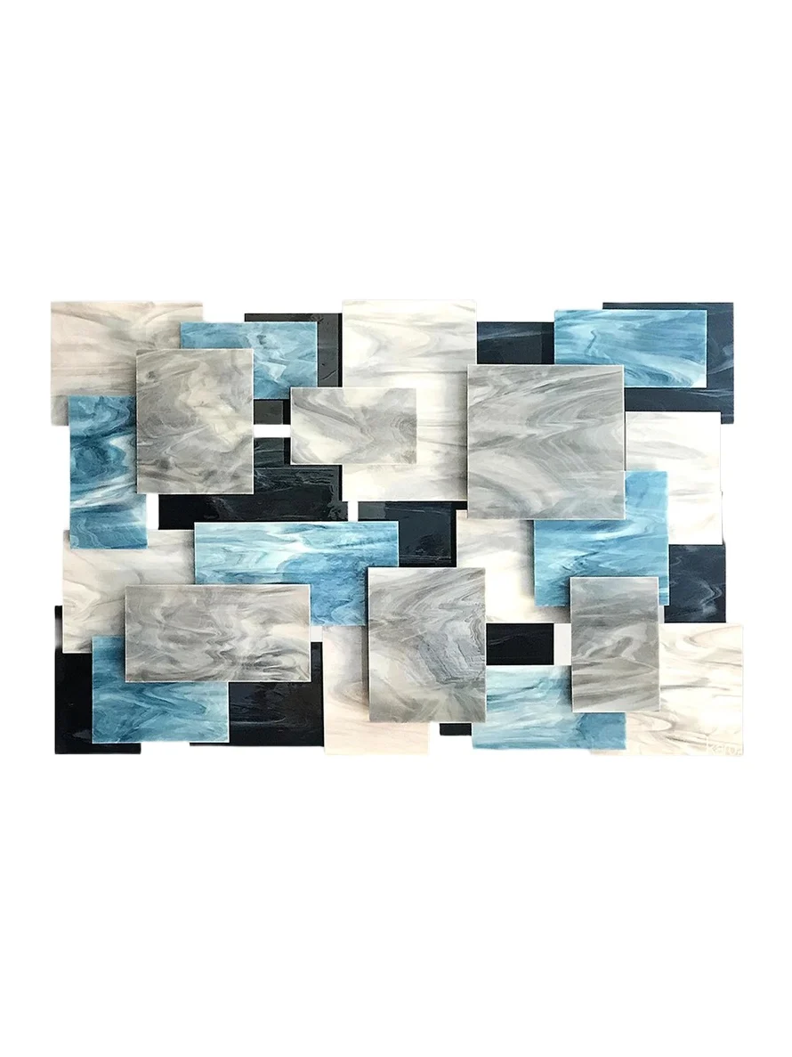 Karo Studios Arctic Abstract Glass & Metal Wall Sculpture