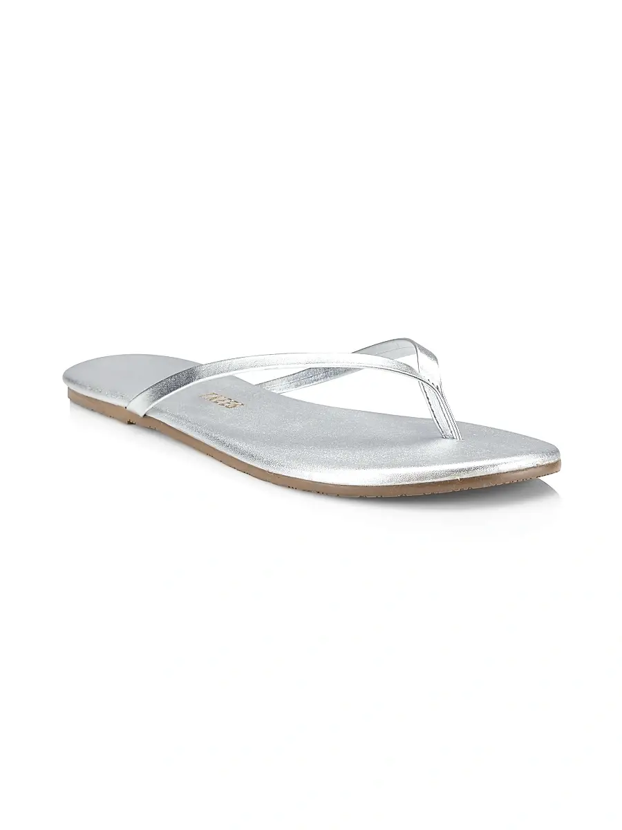 TKEES Women's Metallics Leather Flip Flops | Thumbnail 2