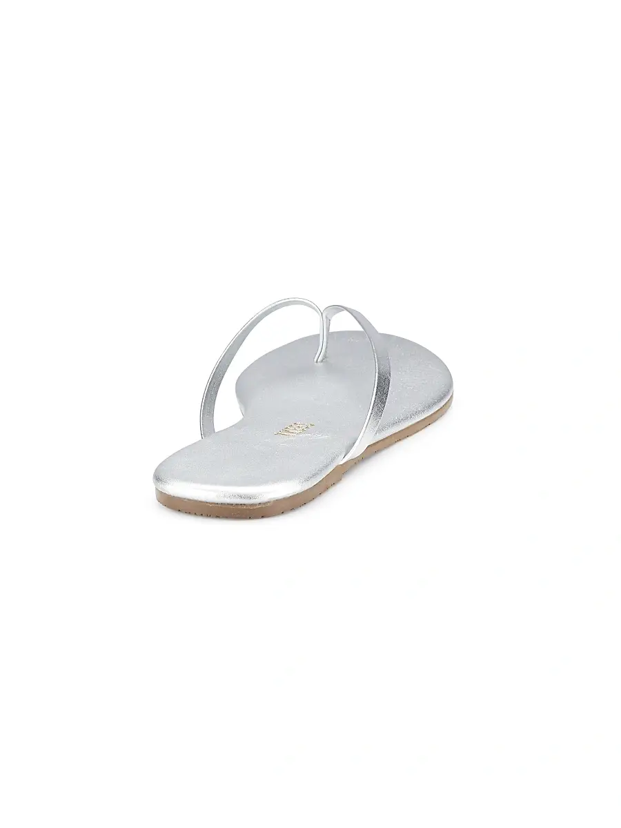 TKEES Women's Metallics Leather Flip Flops | Thumbnail 3