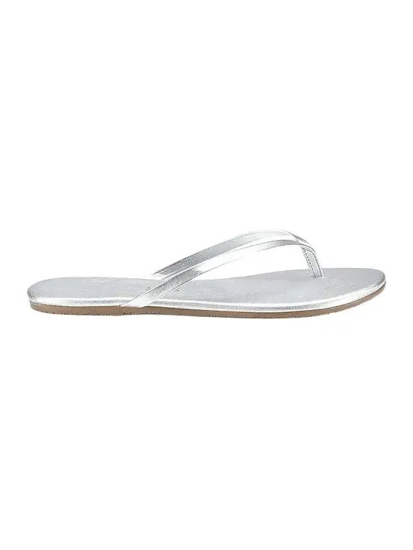 TKEES Women's Metallics Leather Flip Flops