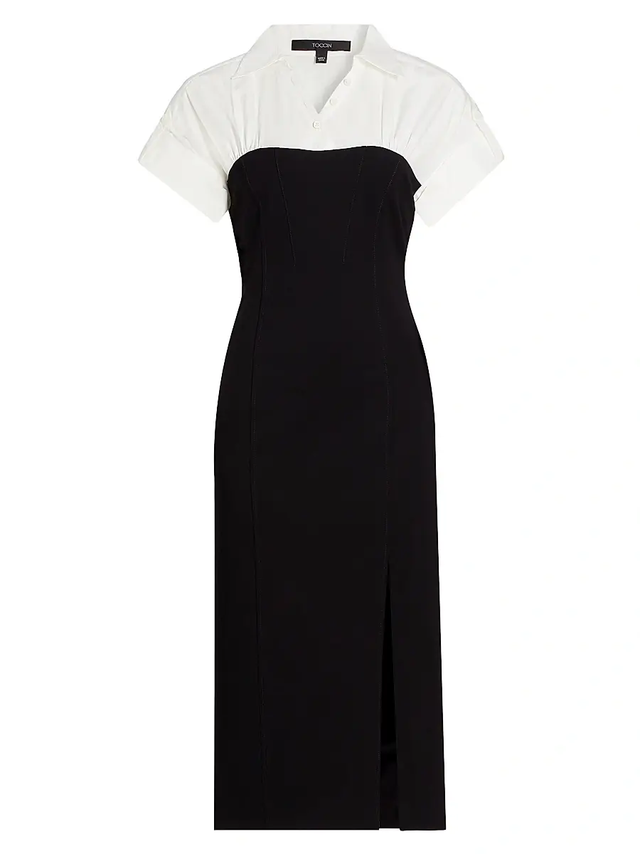 Toccin Women's Jasmine Cotton-Blend Short-Sleeve Midi-Dress