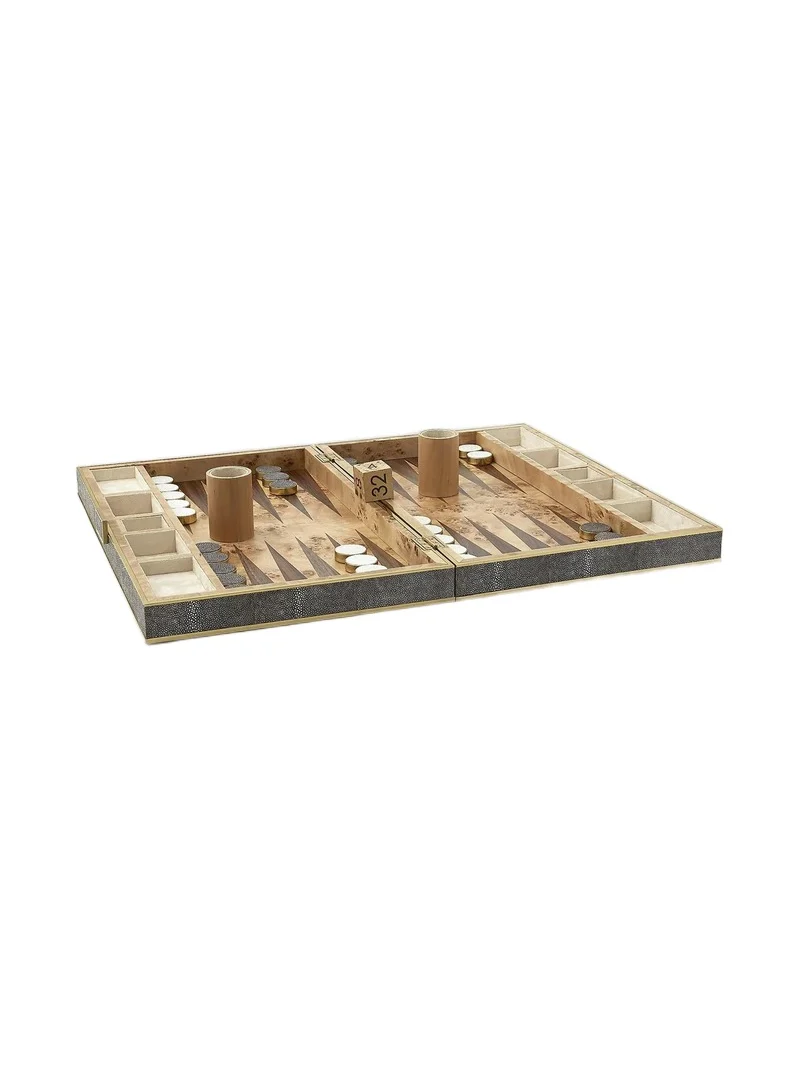 AERIN Shagreen Backgammon Set