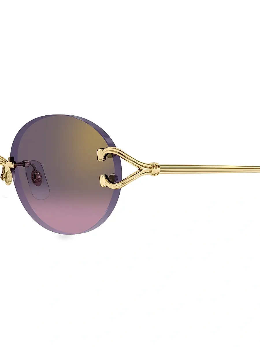 Cartier Men's C Decor 55MM Oval Sunglasses - Gold Purple | Thumbnail 3 Cartier Men's C Decor 55MM Oval Sunglasses - Gold Purple | Thumbnail 3