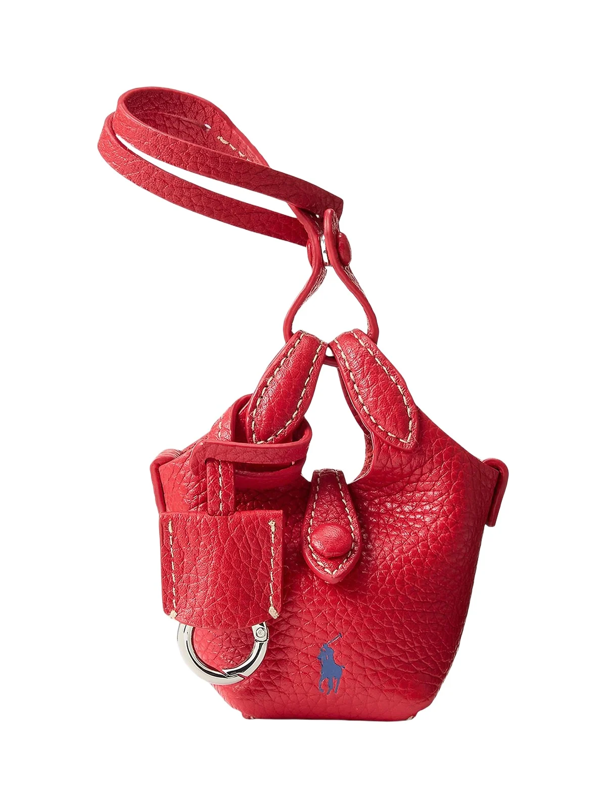 Polo Ralph Lauren Women's Shiny Drum Pebbled Leather Bag Charm