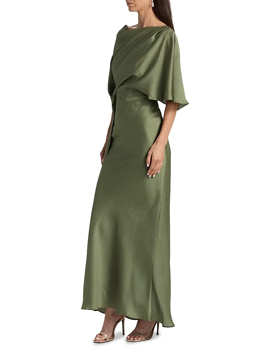 Amsale Women's Hammered Satin A-Line Gown | Thumbnail 4 Amsale Women's Hammered Satin A-Line Gown | Thumbnail 4