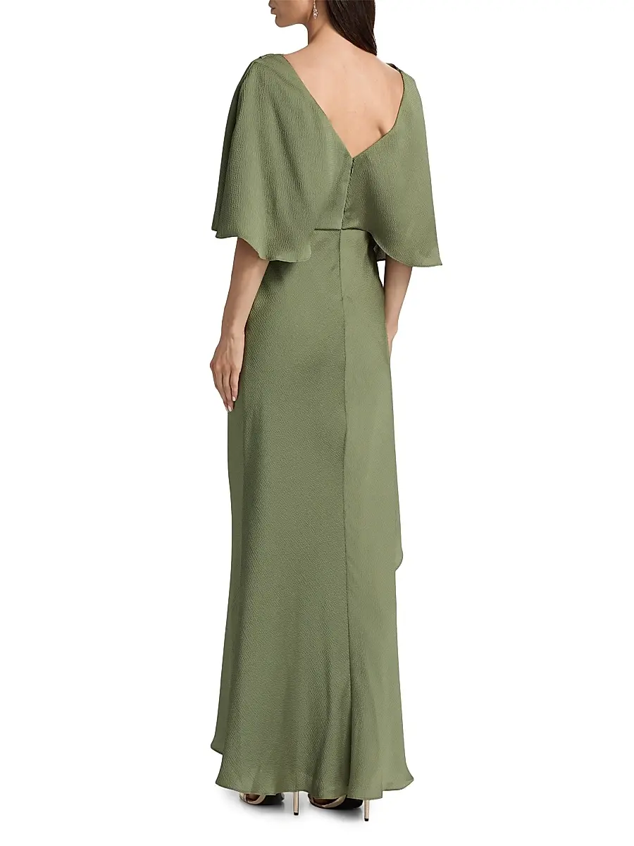 Amsale Women's Hammered Satin A-Line Gown | Thumbnail 5 Amsale Women's Hammered Satin A-Line Gown | Thumbnail 5