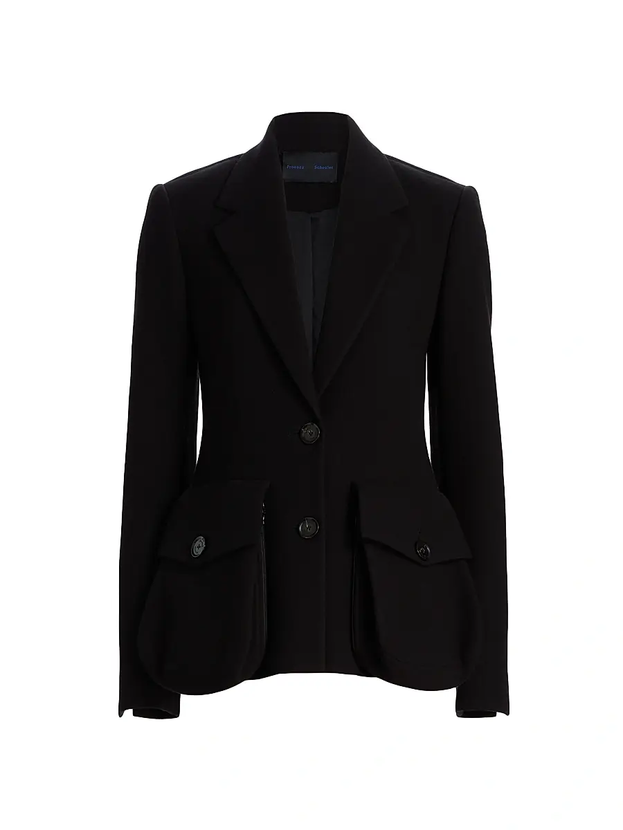 Proenza Schouler Women's Silva Scuba Single-Breasted Blazer | Image 1 Proenza Schouler Women's Silva Scuba Single-Breasted Blazer | Image 1