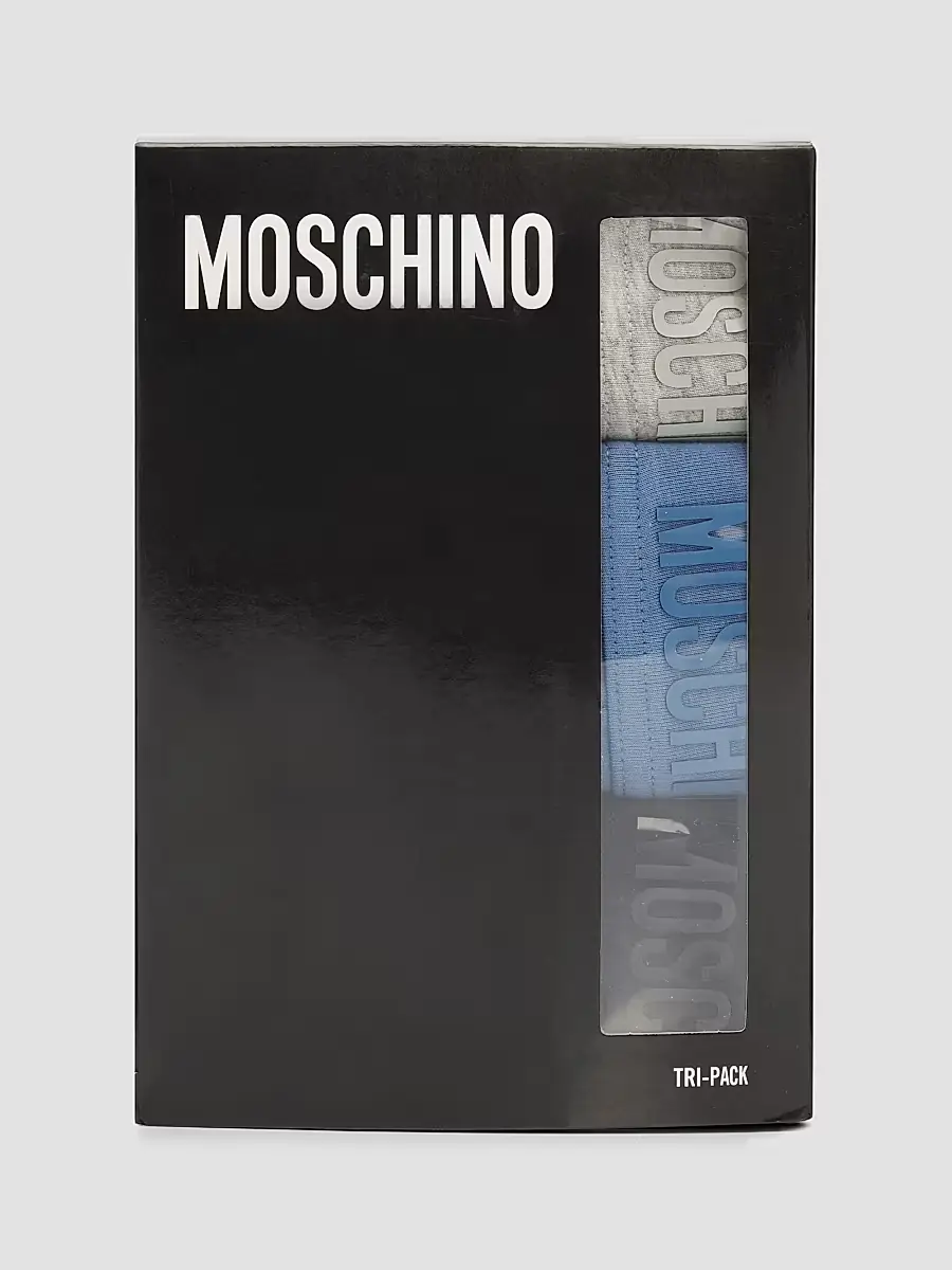 MOSCHINO Men's Tonal Logo Stretch-Jersey Trunk Brief 3-Pack | Thumbnail 3 MOSCHINO Men's Tonal Logo Stretch-Jersey Trunk Brief 3-Pack | Thumbnail 3
