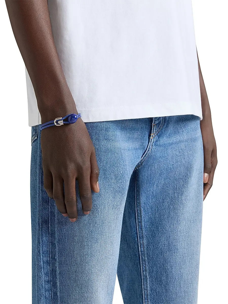 Givenchy Men's Lucky Charms Bracelet in Metal with Enamel and Cord - Silvery Blue | Thumbnail 2