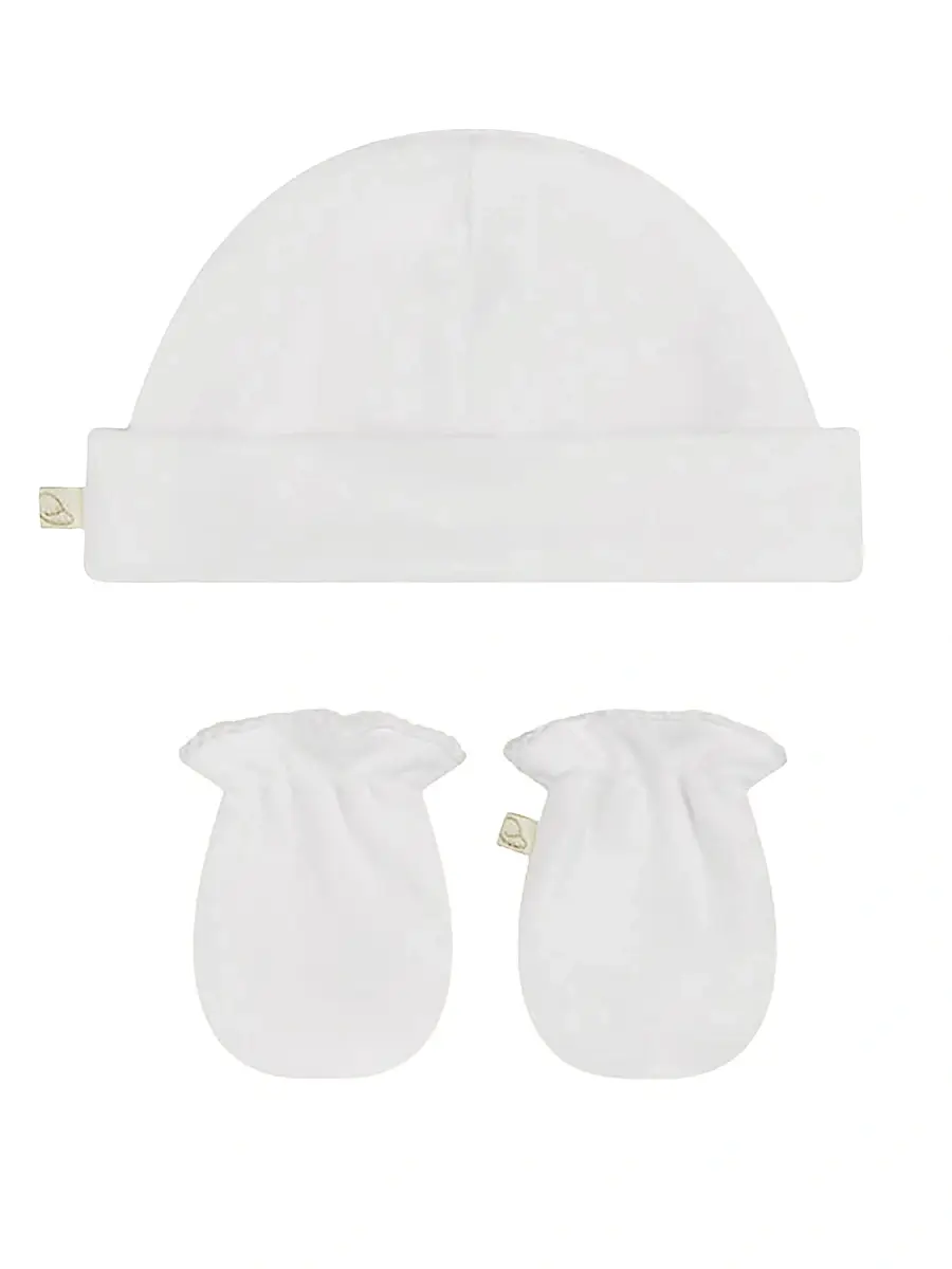 Marie-Chantal Unisex Baby's Beanie & Mittens Set - White | Thumbnail 2