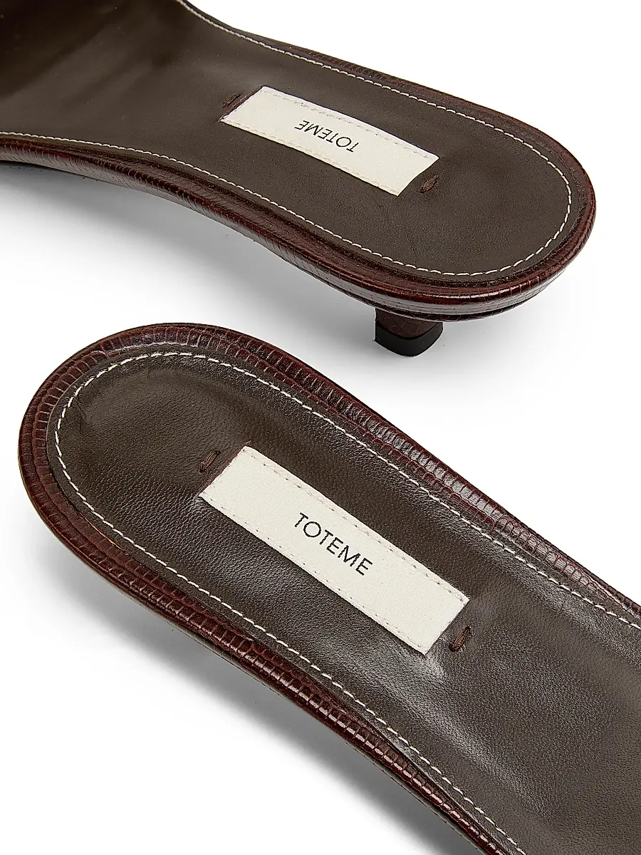 TOTEME Women's Slim 35MM Lizard-Embossed Leather Mules | Thumbnail 6 TOTEME Women's Slim 35MM Lizard-Embossed Leather Mules | Thumbnail 6