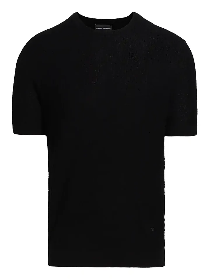 Emporio Armani Men's Chain Stitch Wool T-Shirt