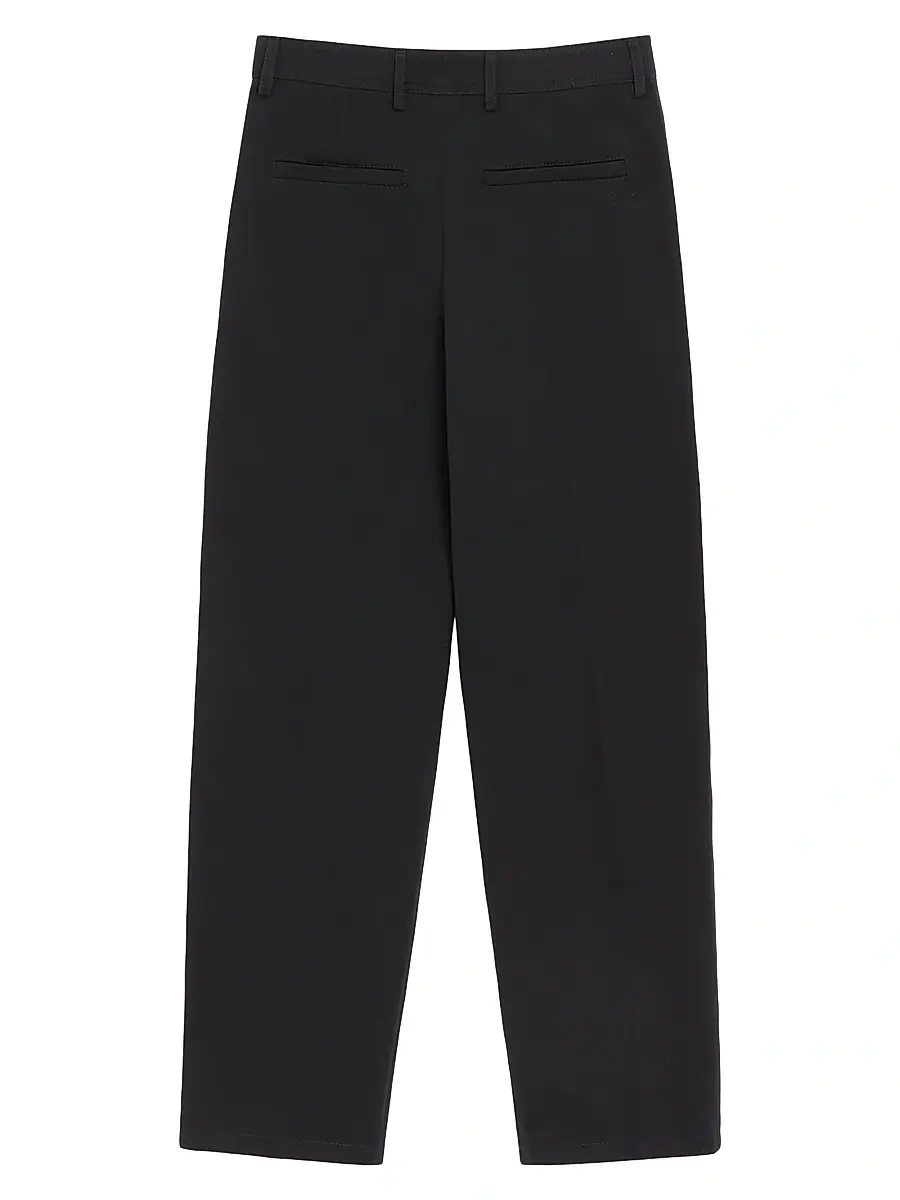 Valentino Men's Trousers in Cotton Gabardine with VLogo Embroidery - Black | Thumbnail 2