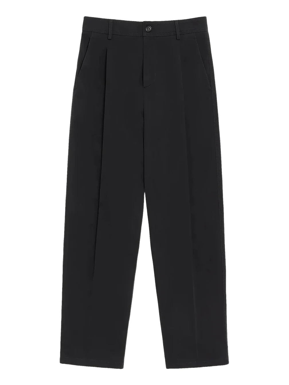 Men's Trousers in Cotton Gabardine with VLogo Embroidery - Black Men's Trousers in Cotton Gabardine with VLogo Embroidery - Black