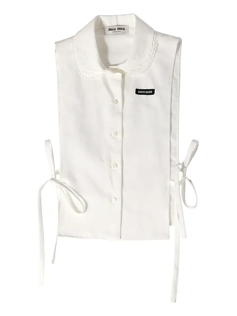 Miu Miu Women's Slubbed Poplin Side-Tie Shirt
