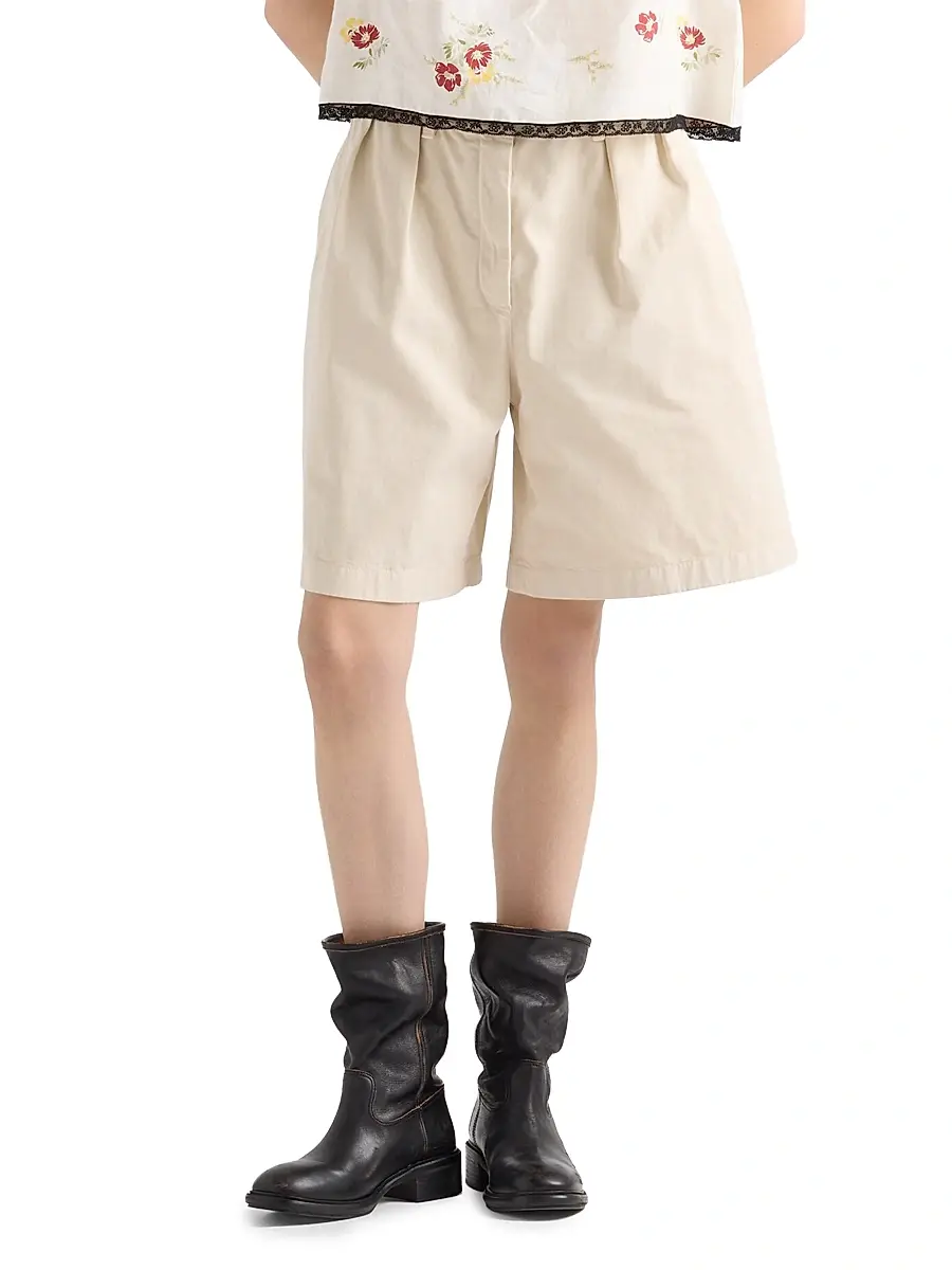 Prada Women's Old Gabardine Bermudas | Thumbnail 3 Prada Women's Old Gabardine Bermudas | Thumbnail 3