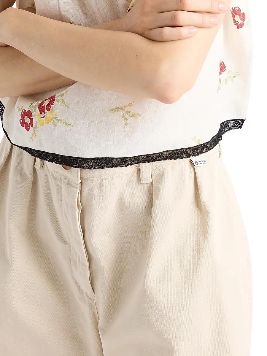 Prada Women's Old Gabardine Bermudas | Thumbnail 4 Prada Women's Old Gabardine Bermudas | Thumbnail 4