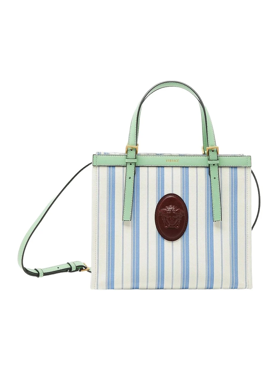 Women's La Vacanza Medium Striped Canvas Tote Bag Women's La Vacanza Medium Striped Canvas Tote Bag