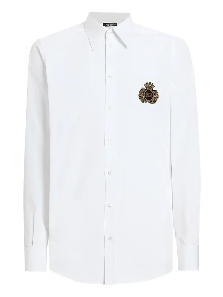 Men's Crest Woven Cotton Shirt