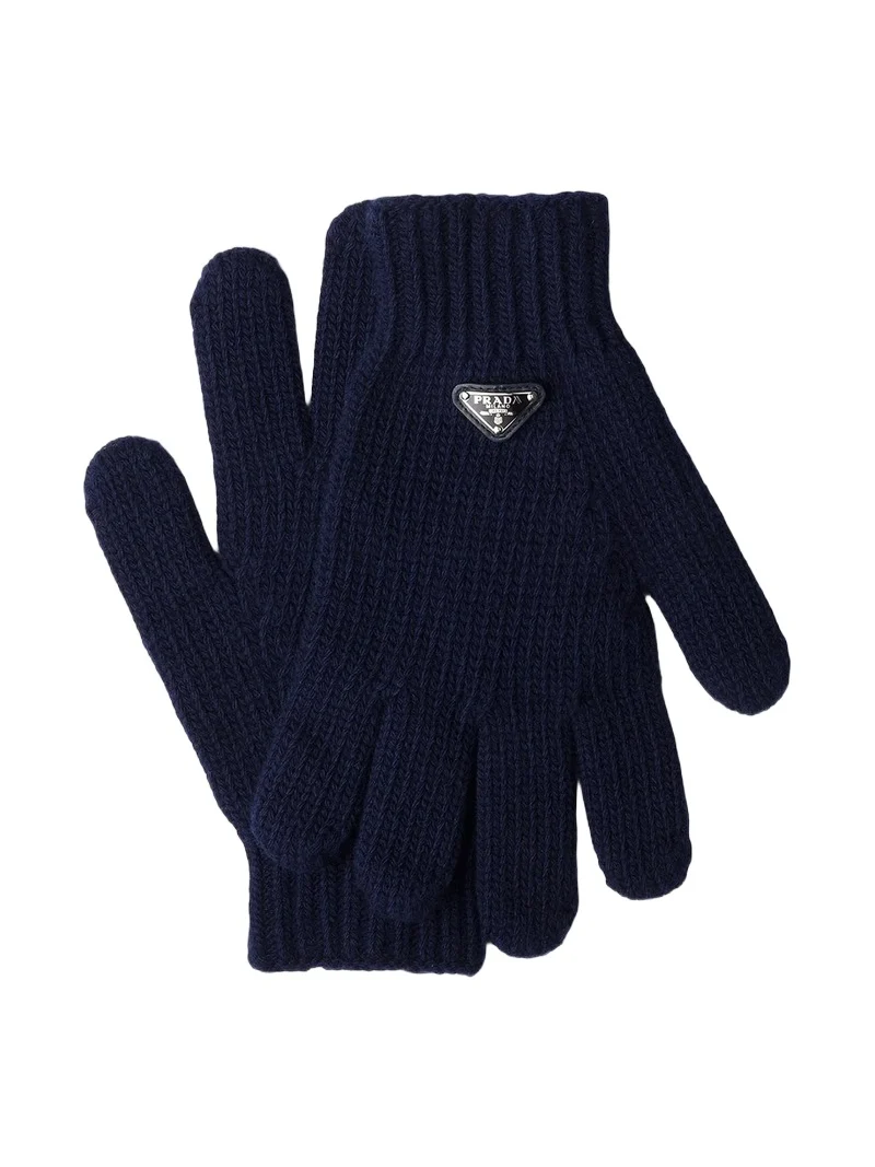Prada Men's Wool and Cashmere Gloves - Blue