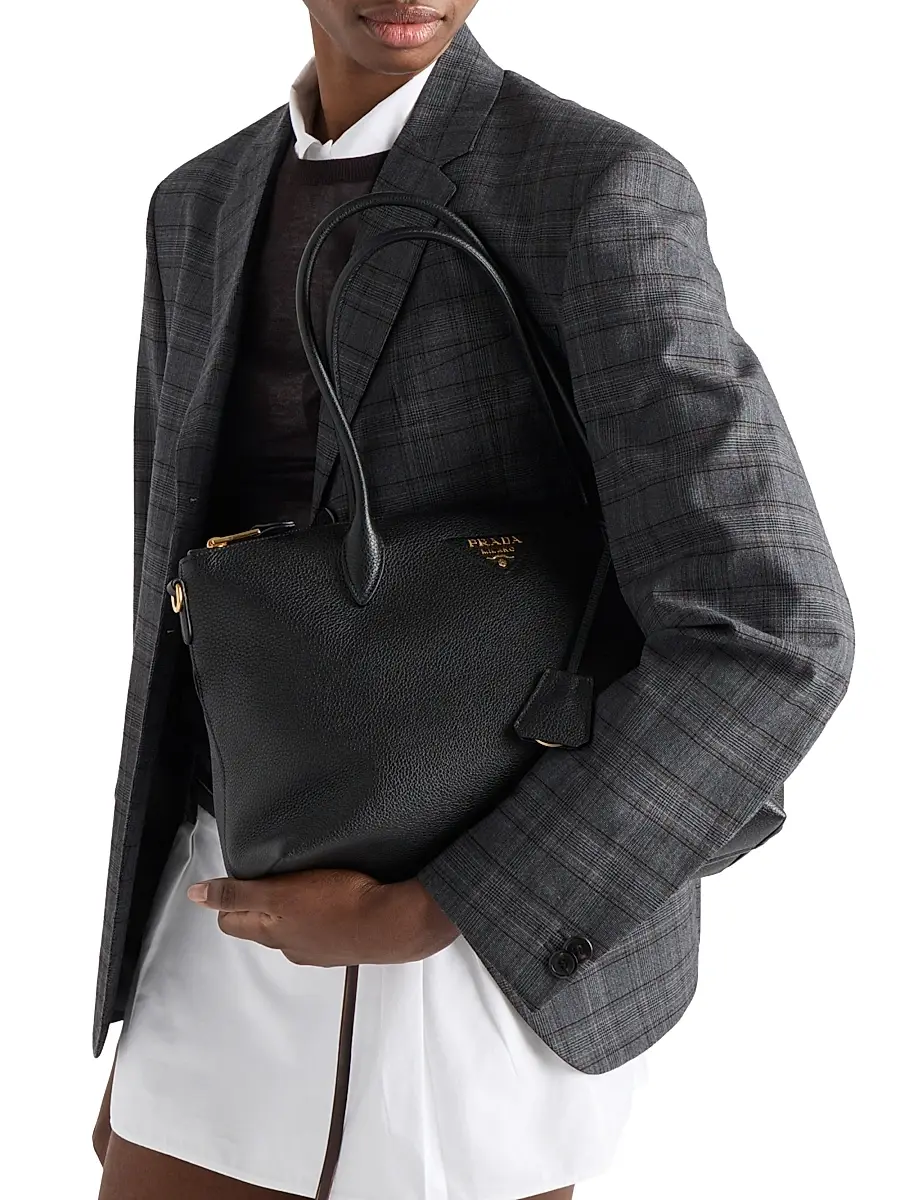 Prada Women's Leather Tote Bag - Black | Thumbnail 3